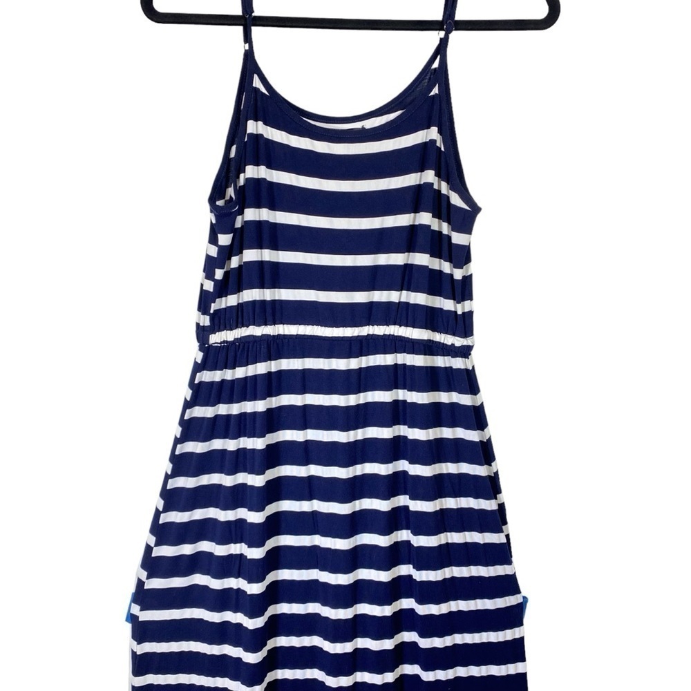 5th & Love women's size Medium Navy White Stripe Spaghetti Strap Maxi dress - Picture 2 of 5
